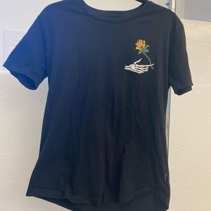 Mens black logo “Bottom’s Up” short sleeve T shirt
Size Medium